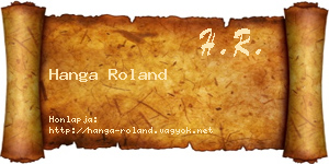 Hanga Roland névjegykártya